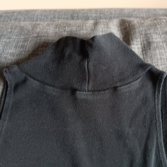 American Apparel Sleeveless Turtleneck Dress Black Short Bodycon Size L - Picture 5 of 6